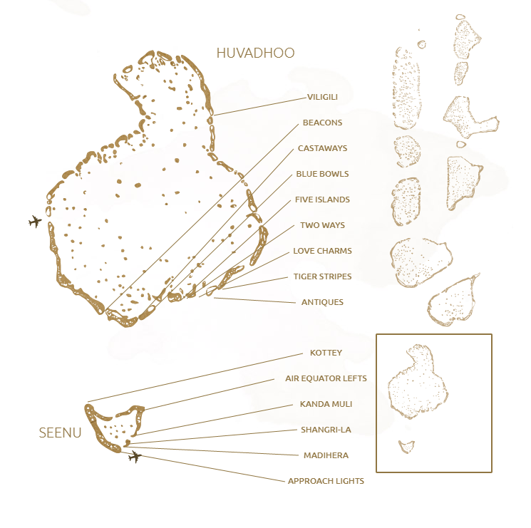Southern Atolls surf break map